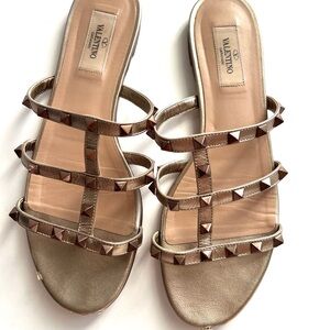 Valentino Garavani Gold Studded Sandals